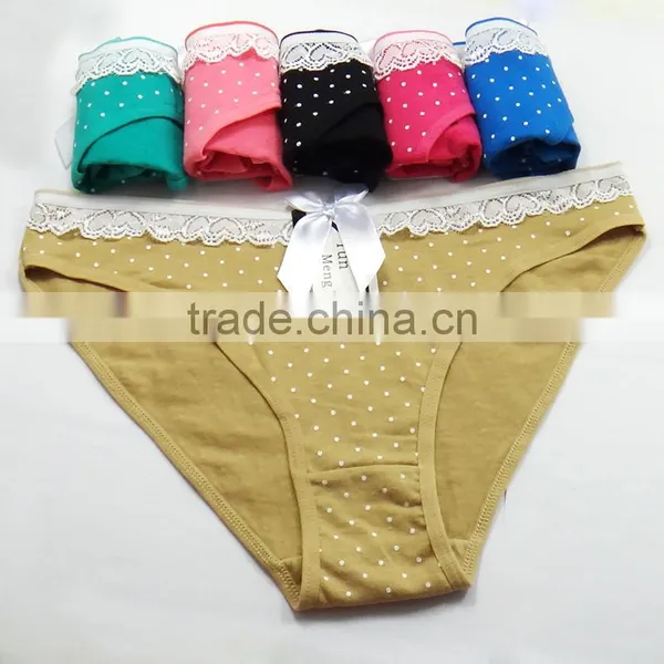 Cute Bow With Dot Printed Girls Briefs Soft Cotton Panties Sexy Lingerie photo-2