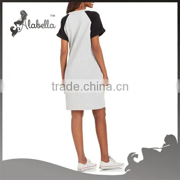 Loose Women 2015 Summer Ladies T-shirt Dress Baseball Wear Sport Dress photo-2