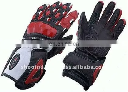 Leather Motorbike Gloves , Motorcycle Racer Gloves , Garments
