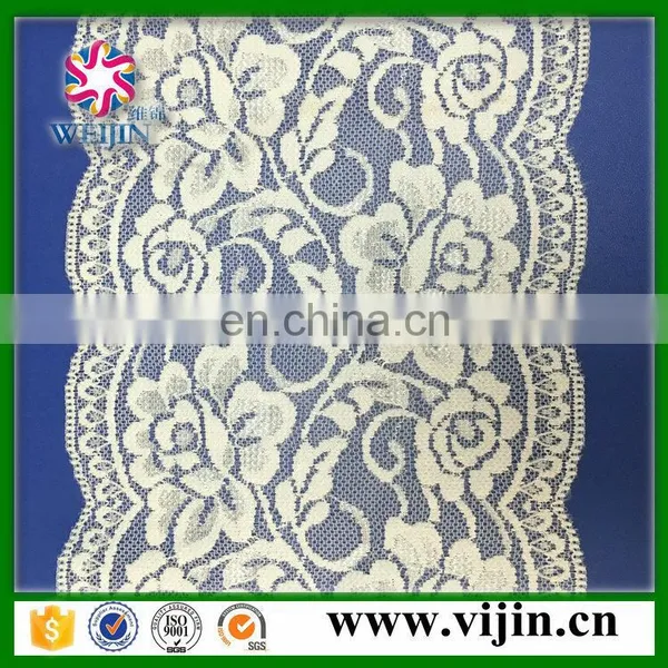 Wholesale Low Price High Quality Elastic Lace Wide Knitted Lace for Dress Blouse Clothes