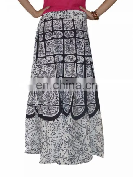 Wrap Around Skirt Sanganeri Printed Wraparound Hippie Boho Gypsy Mandala Cotton Wrap Around Skirt Dress Hippie Boho Women Wears photo-3