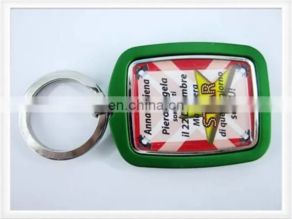 Round Shape Custom Logo Card Inserted Acrylic Keychain photo-2