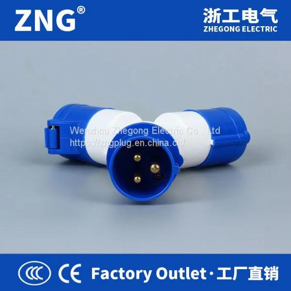 Industrial Plug and Socket 2-way Spilt 16A3P, 220V Y-type Male Female Industrial Plug and Socket photo-3
