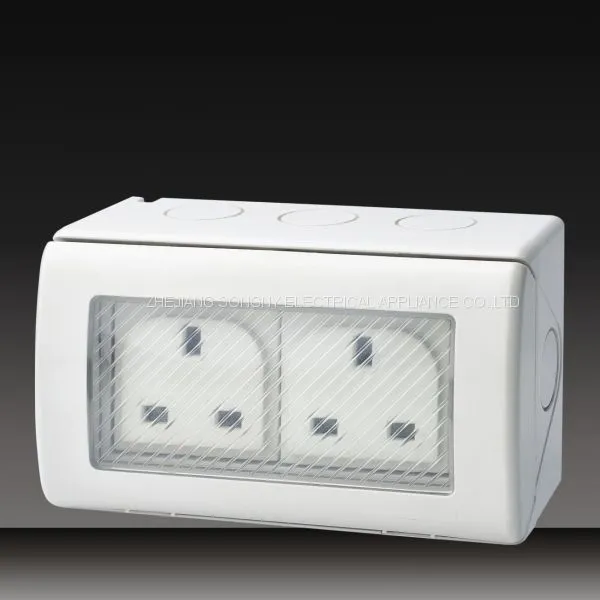 Waterproof Push Button Wall Switch Socket With Protected Cover photo-3