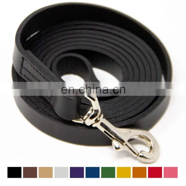 High Quality Dog Leash Water Resistant Heavy Full Grain Leather Lead Training Leahses photo-6