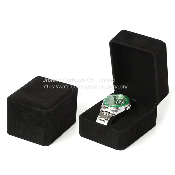 Wholesale Jewelry Packing Box Flannel Watch Box Black Jewelry Gift Box Watch Storage Box photo-3