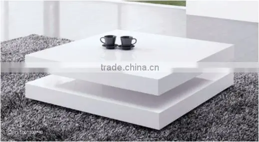 Three Layers Square Rotating MDF Board Coffee Table photo-2