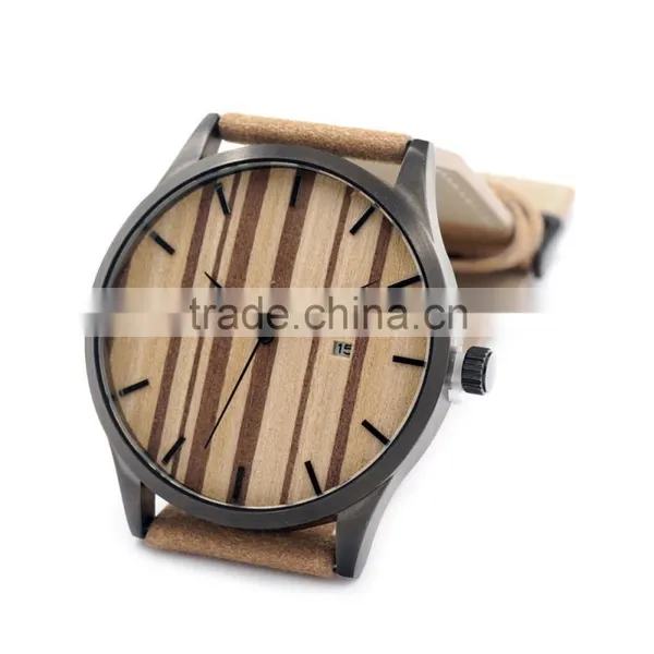 2016 New Style Leather Band Smart Watch&wooden Watch& Watches Men Japanese Quartz Movement Watches photo-3