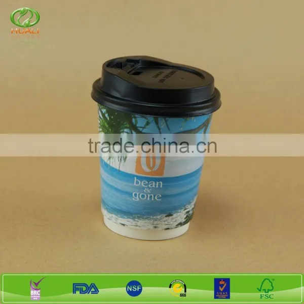 12oz Customized Disposable Double Wall Paper Cup With Lid photo-5