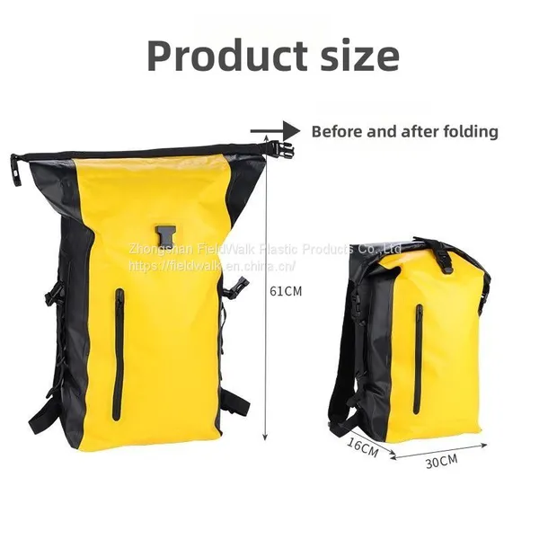 Waterproof Floatable Backpack for Surfing, Kayaking, Hiking, Camping, Water Sports, Yellow photo-3