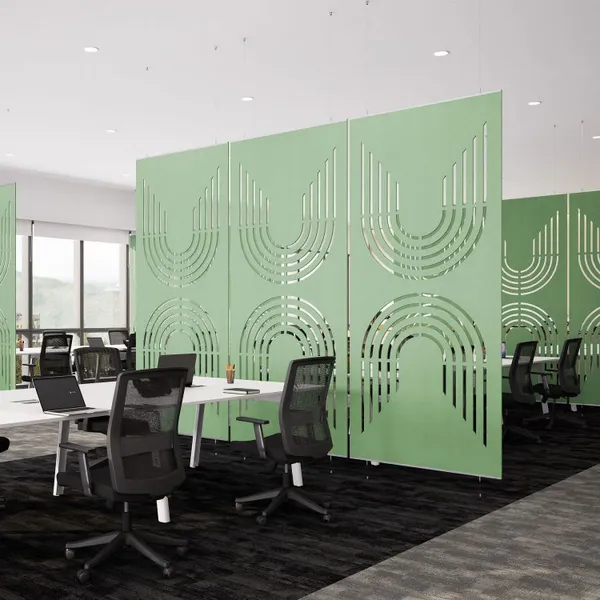 Sound Absorbing PET Felt Acoustic Hanging Screen Modern Desk Divider for Office and Living Room Partition photo-3