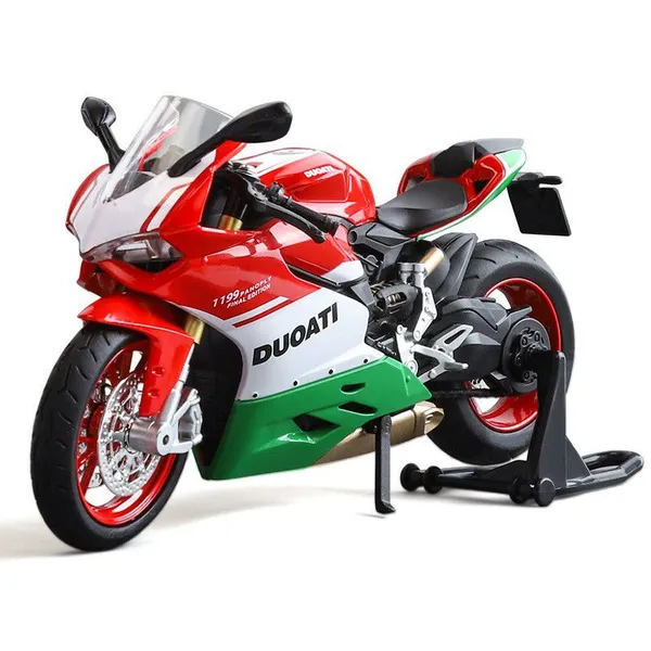 JIAYE 1:12 Scale Ducati 1199 Motorcycle Diecast Cars Metal Model Stimulation Display Sound & Lighting