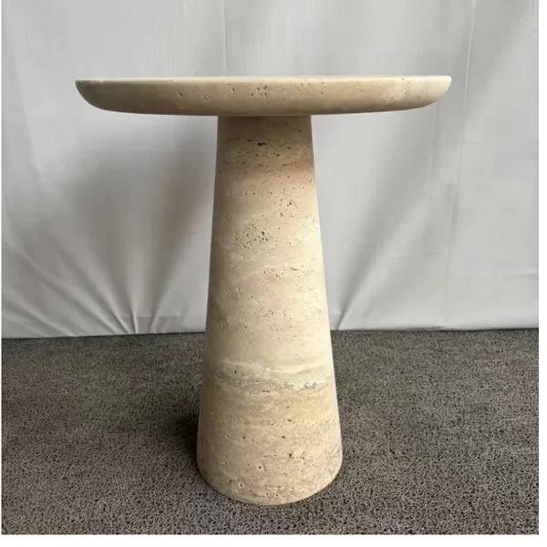 Dining Room Furniture Travertine Top Dining Table Luxury Modern Marble Dining Table Travertine Round Dining Table photo-2