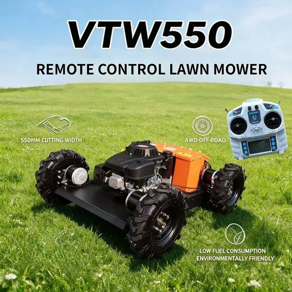 Robotic Cutter Grass VTW550‑90 RC Land Mower Wheeled Remote Gas Mower Multi‑Purpose For Farm Greenhouse Grass Cutting photo-3