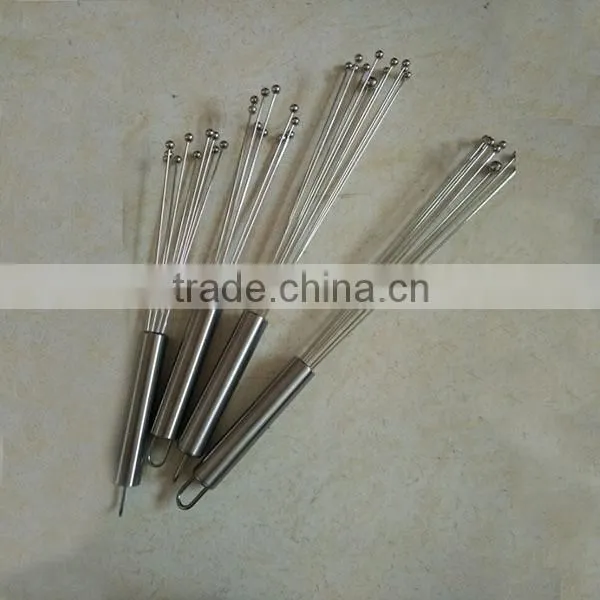 Latest Kitchen Tool Egg Wire Whisk Stainless Steel Ball Manual Egg Ball Whisk Beater Easy Clean 10'' and 12'' LOGO Embossed photo-3