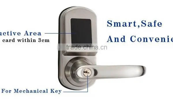 New Zinc Alloy Digital Electronic Mobile Nfc Door Lock With Handle photo-2