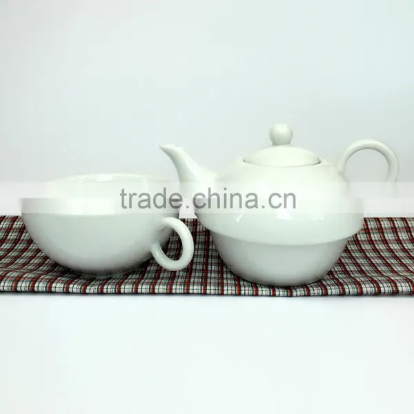 Arabic Coffee Pot Customized Plain White Ceramic Tea Pot & Kettle for One Cup and Saucer photo-2