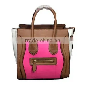 Women Lady Fashion Smile Face pu Leather Handbag Dropshipping Yiwu Patchwork Handbag photo-6