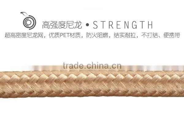 Original GOLF 1.5M Metal Nylon Weave Micro USB 2.1A Fast Sync And Charge Cable for Android Mobile Phone photo-5