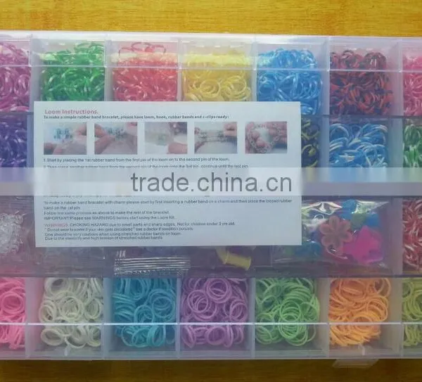 2014 Popular Hot Selling Various of Colors Loom Bands Kit, Wholesale Ecofriendly Rubber Loom Bands Kit in Bulk!!!