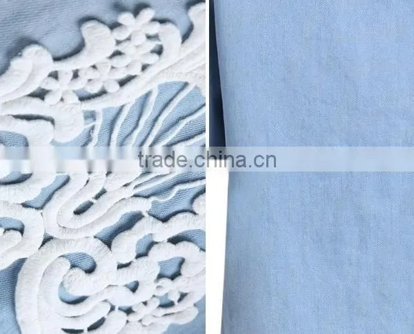 2014 New Design Women Denim Dress Pattern Fashion Design Off Shoulder Printing Bule Denim Sexy Dress photo-5