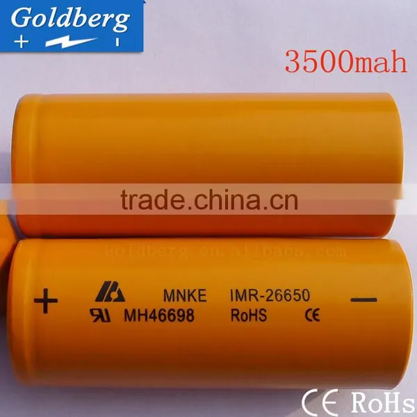 Wholesale Genuine MNKE IMR 26650 3500mAh 3.7V High Drain LiMn Battery MNKE 26650 Battery Orange Color for 26650 Mod