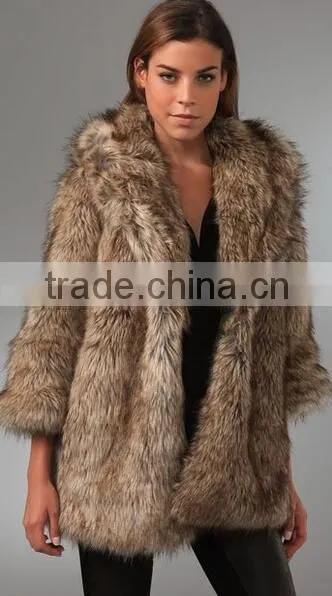 2016 New Design Hot Sale Elegant Women'S Faux Fur Coat Quality Choice photo-3