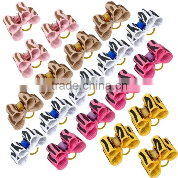 New Handmade Zebra Stripe Dog Hair Charms Accessories Hair Bows photo-3