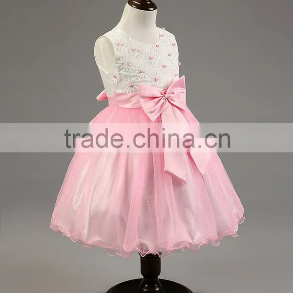 Lastest Wholesale Pink Chiffon Layered Dress Flower Girl Net Dresses TR-WS33 photo-4