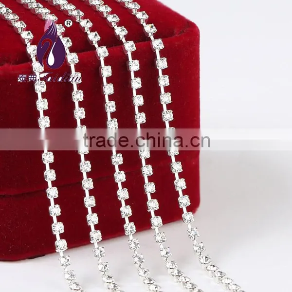 Ss22 Gold Single Row Rhinestone Cup Chain for Garment Decoration Bags Nail Art Quality Choice photo-6