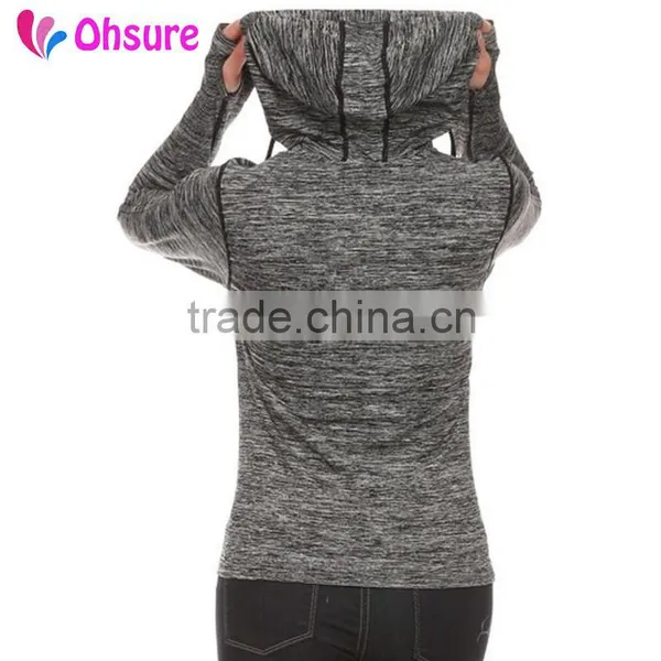 90% Nylon 10% Spandex Zipper up Yoga Jacket Sports Wear Gym Jacket photo-4