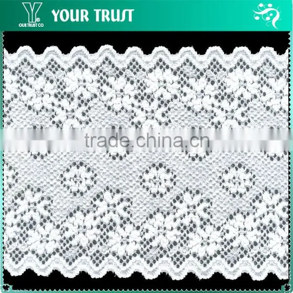 Width 14.0 Centimeter White Stretch Tape Trim Spandex Jacquard Elastic Lace photo-6