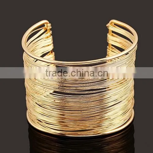 Punk Women Ladies Gold Silver Hollow Open Wide Bangle Cuff Jewellery Bracelet photo-5
