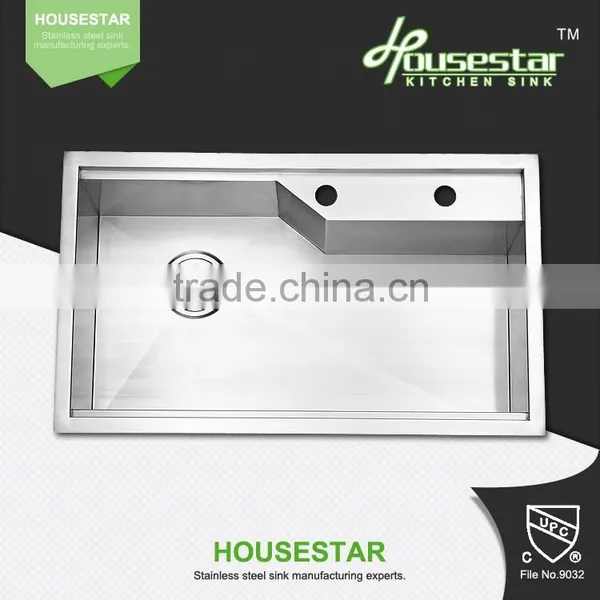 R10-7548 New Product High Quality Undermount Single Bowl Handmade Stainless Steel Kitchen Wash Sink photo-3