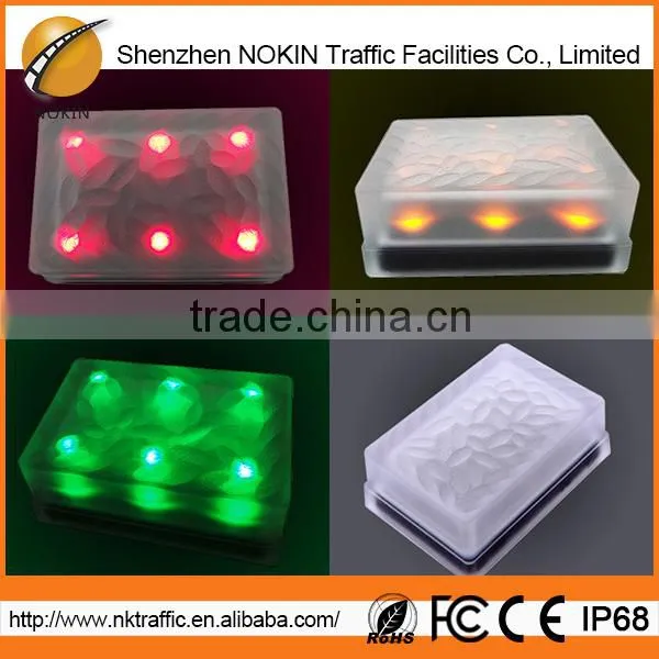 Optional Color Transparent Glass Outdoor Solar Ice Brick Light photo-2