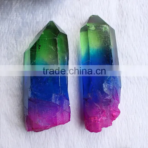 Rainbow Aura Quartz Points Crystals Healing Stones photo-2