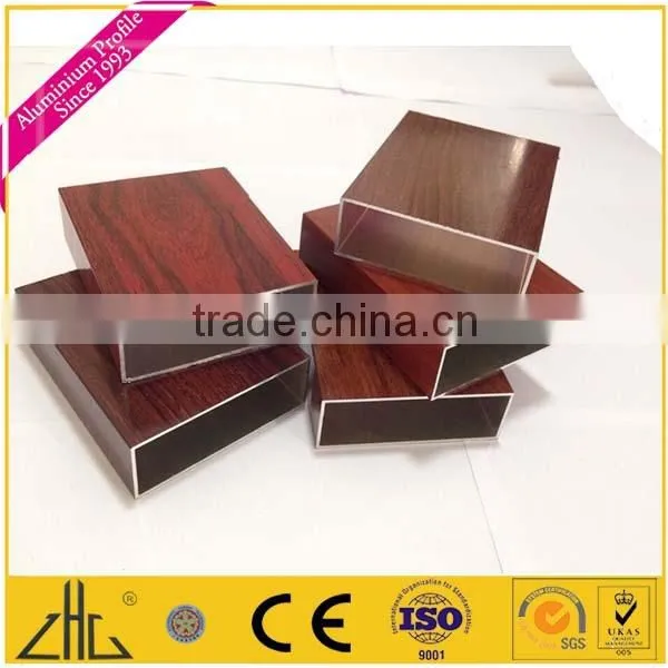 Popular 6063-T5 Extruded Wood Grain Transfer Aluminum Profile With Aluminum Color for South America Market photo-5