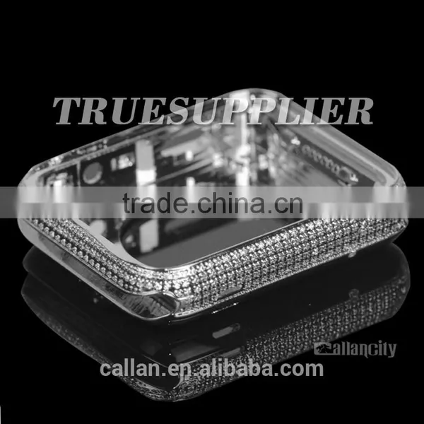 Factory Price Luxurious Silvery Back Cover With Diomand for Apple Watch Housing Gold Plating Case for Apple Watch With Diomands photo-2