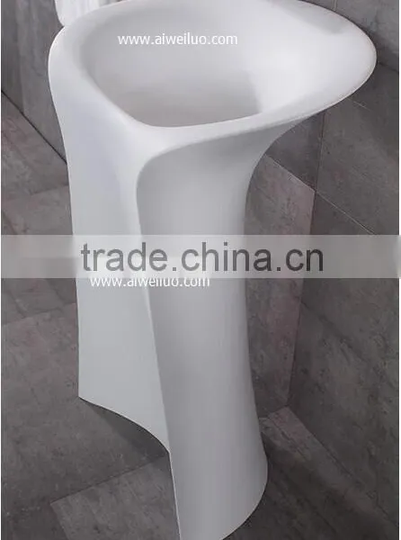 Italian Site Classic Solid Surface Pedestal Wash Basins,,Artificial Stone Freestanding Washing Basin