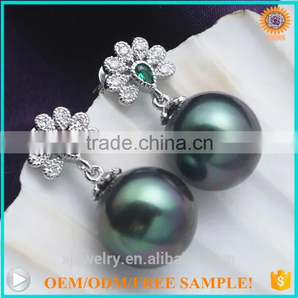 Custom Vogue Jewelry South Sea Shell Pearl Silver Earrings