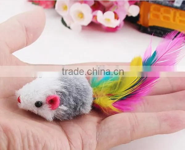 Long Haired Mice Cat Toy Funny Colored Fur Mice Toy For Kitten photo-6