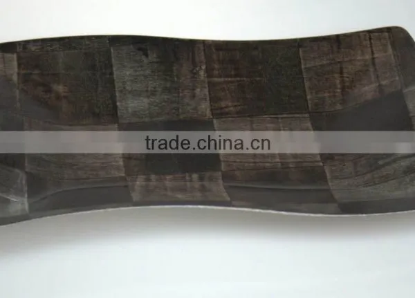 2014 New Style Unique Black Rectangular Wal-Market Serving Bowl Plate for Snack and Salad