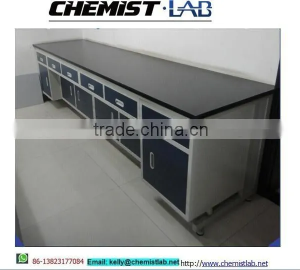 Heavy Duty Steel Physical Lab Work Table With Full Height Drawers & Epoxy Resin Top photo-3
