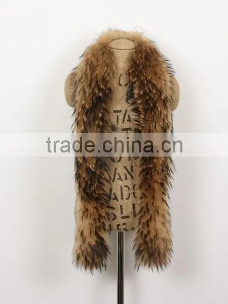 2015 Long Racoon Fur Scarf for Women photo-2