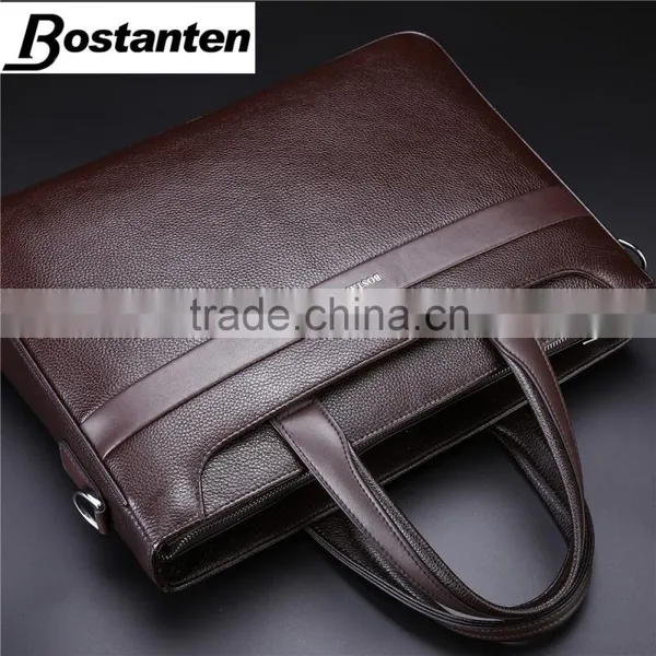 Business Brown Leather Men Briefcase Messenger Hand Bags Fashion photo-4