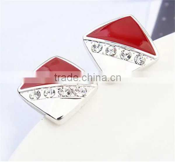 Europe Silver High Quality Copper Cuff Links Mens Square Enamel Cufflinks for Shirts photo-6