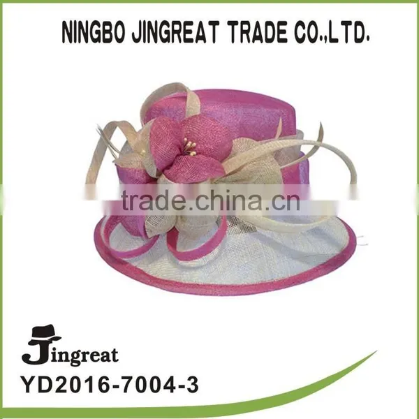 China Wholesale Party Hat Images of Sinamay Hats Fashion Ladies Fancy Church Hats
