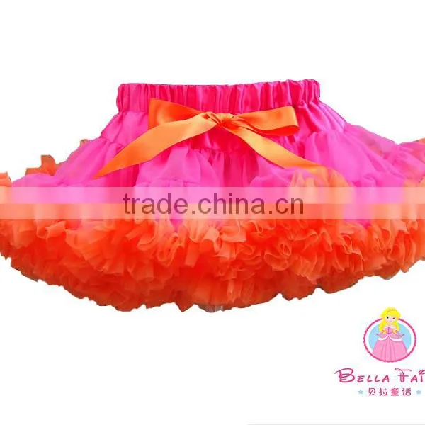 Romantic Tutu Fluffy Tutu Skirt With Ribbon for Kids Satin Tutus Skirt photo-4