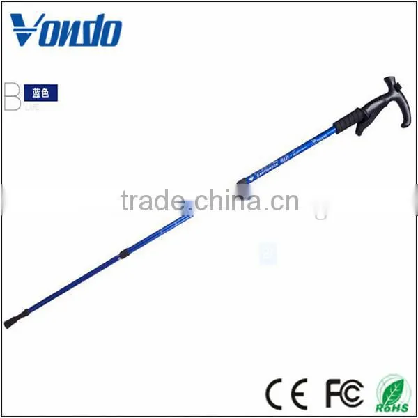 Hot Popular T Handle Alpenstock Mountaineering Three Sections Walking Sticks photo-5
