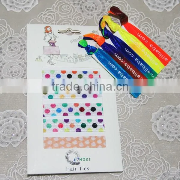 Print Fold Over Elastic for Hair Ties Supply /2015 Fashion Satin Hair Ties photo-4